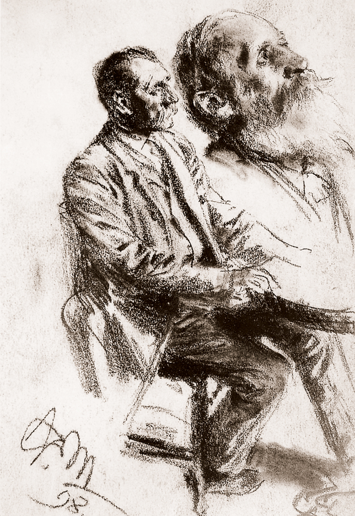  Adolpyh Von Menzel —— 坐着的男人和头部的习作